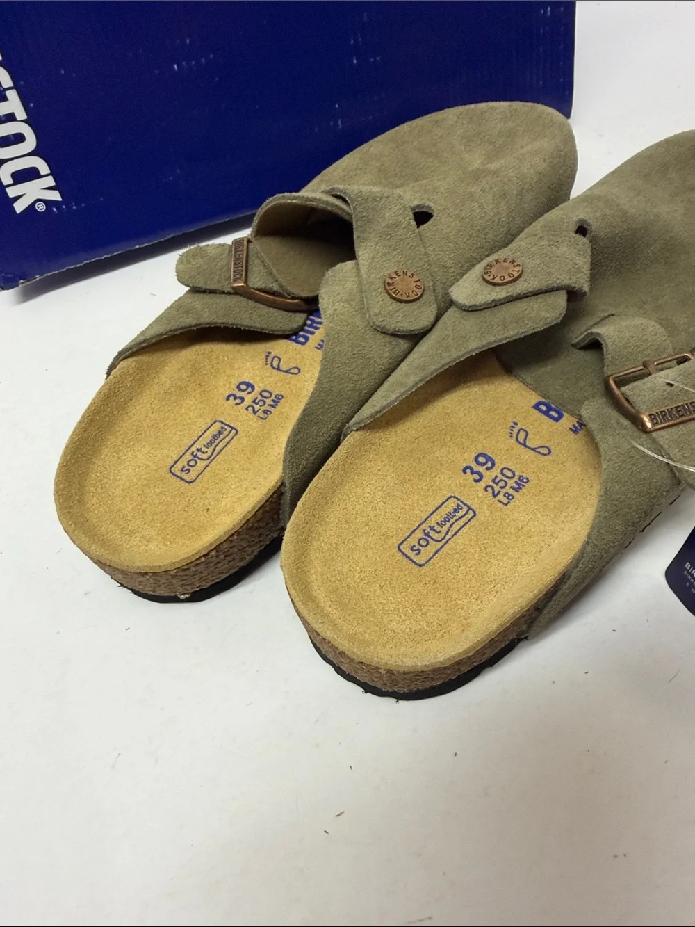 Birkenstock Suede Clog Mules in Taupe